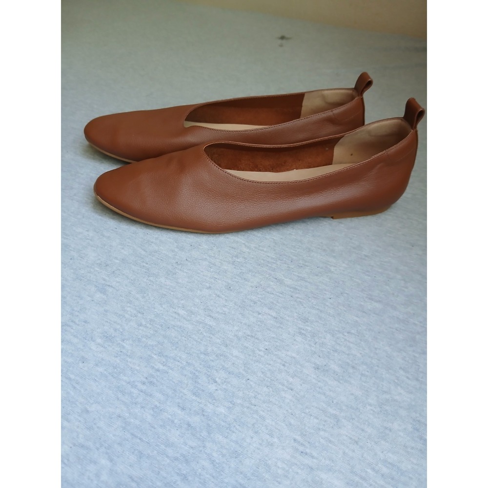 Quince Shoes 10.5 Italian Leather Glove Flat Ballet Preppy Slip Comfort Minimali - Picture 5 of 11